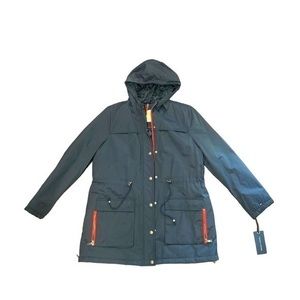 TOMMY HILFIGER NAVY LINED JACKET ZIPPER & BUTTONS FRONT WITH POCKETS size XL NEW